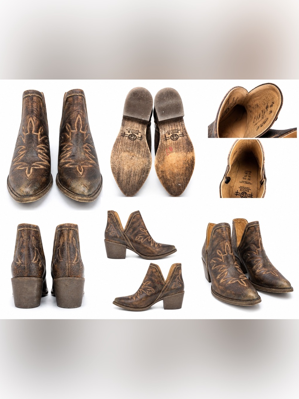 Corral Tan Leather Cowboy Boots - Interior View
